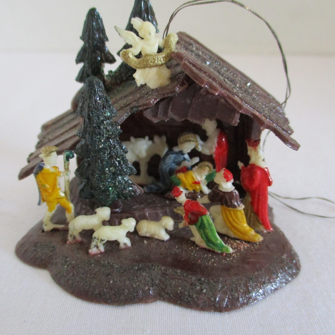 Vintage Miniature Nativity Ornament Etsy