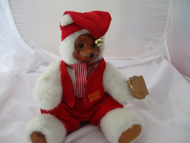 ROBERT RAIKES BEARS/ Collectible hand carved wooden face 1989/ Etsy