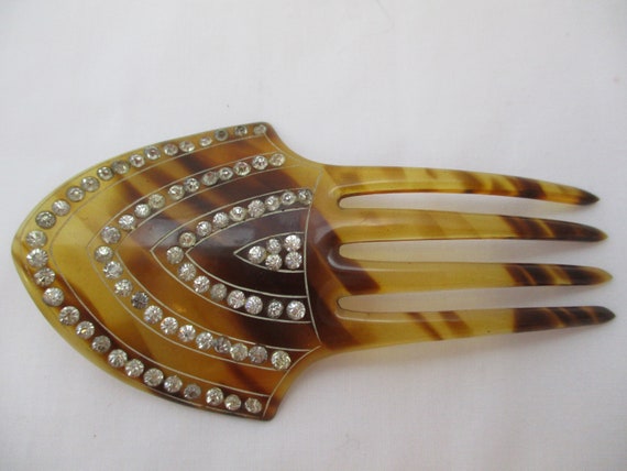 Vintage Faux Tortoise Shell Hair Comb - image 9