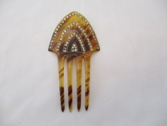 Vintage Faux Tortoise Shell Hair Comb - image 1