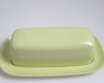 Vintage Texas Ware Yellow Butter Dish, 1950s Mid-Century modern Kitchen Decor