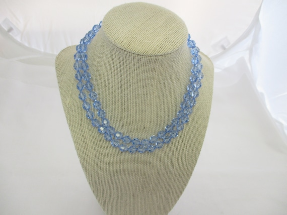 Vintage Marvella,Blue Crystal Bead Necklace - image 1