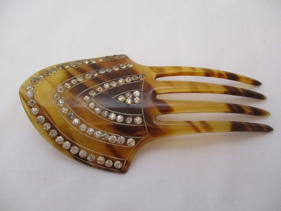 Vintage Faux Tortoise Shell Hair Comb - image 6