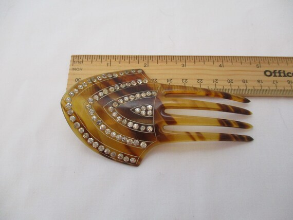 Vintage Faux Tortoise Shell Hair Comb - image 7