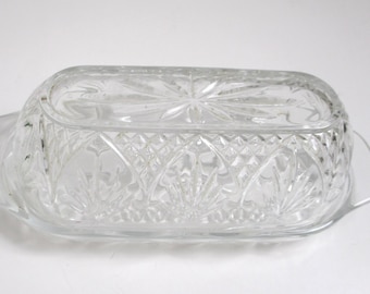 Cristal D'Arques-Dorand Butter Dish, Match USA 25, Vintage Crystal Food Cover, Serving Dish