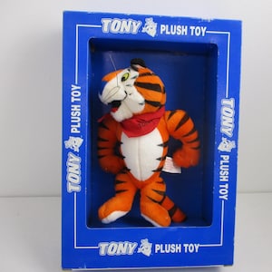 Vintage Kellogg Tony the Tiger Plush Toy, 1997 Collectible Soft Toy, Retro Kids Gift & Home Decor