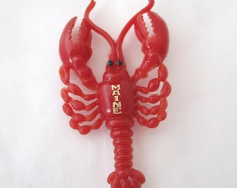 Vintage Maine Lobster Souvenir Pin - Retro  Collectible Celluloid