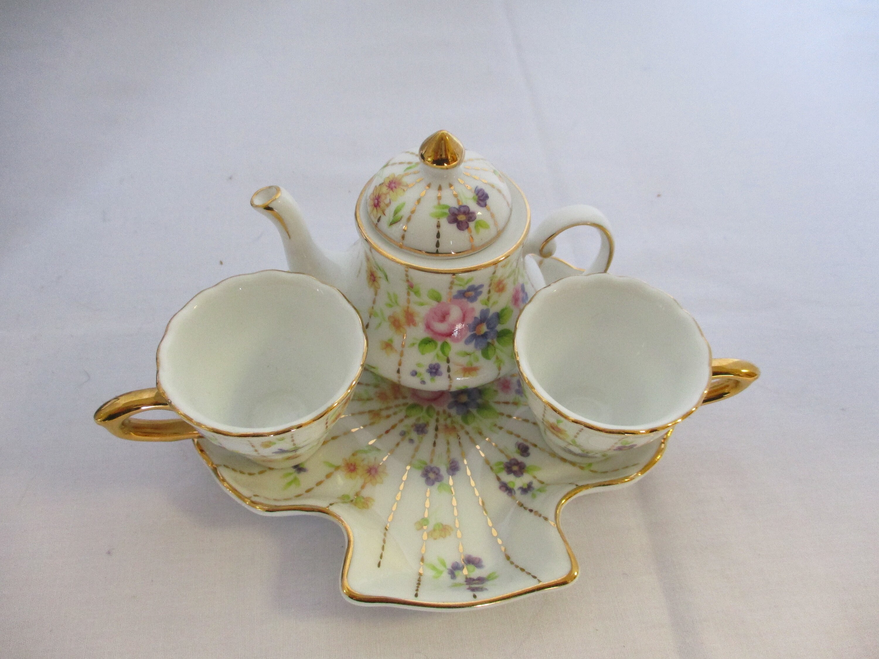 Vintage T Limoges Miniature Tea Set Etsy