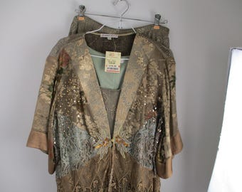 Vintage Spencer Alexis 3 Piece Skirt Suit | Beaded Jacket Tank Top & Skirt Set | Mother of the Bride