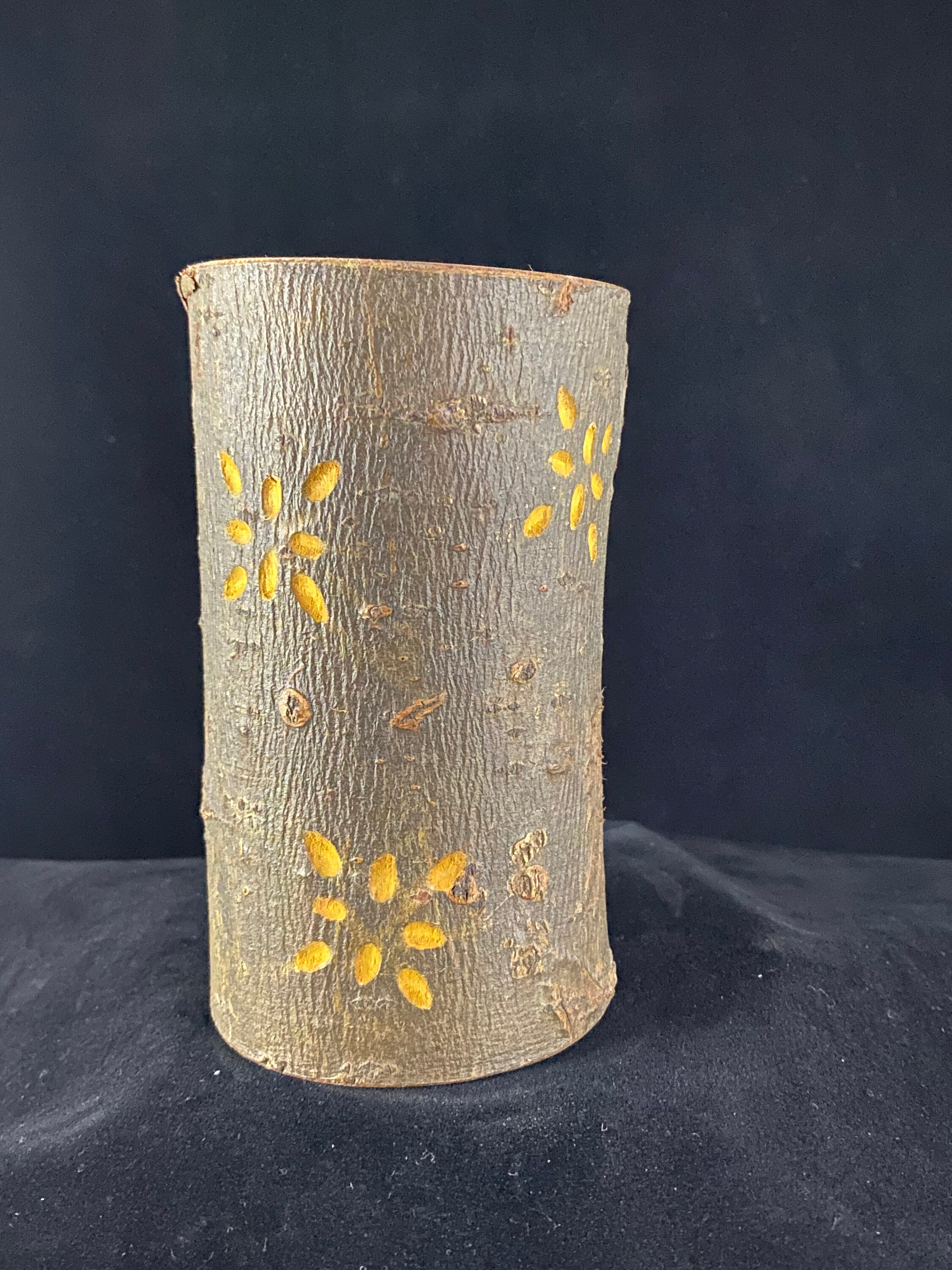 Handmade Wooden Shrink Pot Yellow Flower Etsy