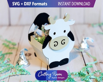 Farm Animal Cow Belly Treat And Candy Box - Digital Download SVG & DXF