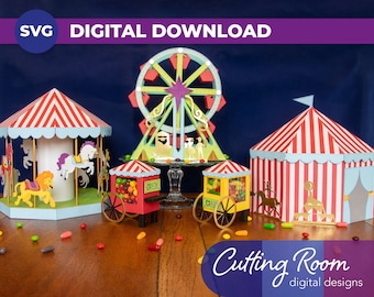 Circus Party Decoration Set - Digital Download SVG