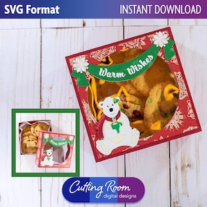 Christmas Polar Bear Cookie and Pie Box - Digital Download SVG