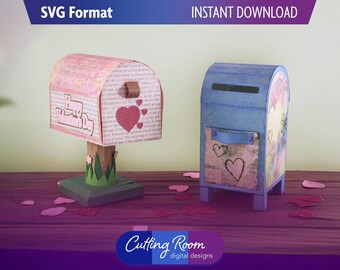 Mail Boxes - Christmas and Valentine Themed Mail Boxes - Digital Download SVG