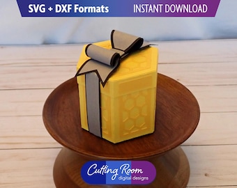Mini Honeycomb Favor Box for Bee Theme Party - Digital Download SVG & DXF