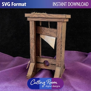 Vintage Style Guillotine Paper Craft for Halloween - Fake Moving Blade, Historically Inspired - Digital Download SVG