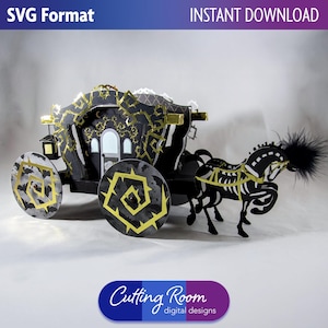 Decorazione spettrale di Halloween con carrozza stregata - Download digitale SVG
