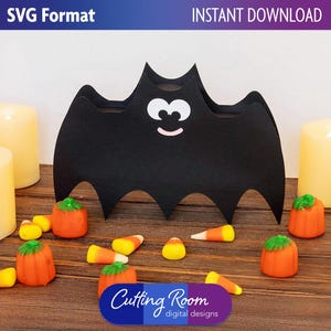 Nietoperz Treat Box Halloween Prezent - Cyfrowe pobieranie SVG