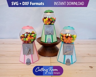 Small Gumball Machine Treat Box - Digital Download SVG & DXF