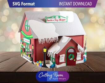 Santa's Toy Shoppe - Christmas Village Digital Download SVG