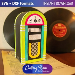 Caixa de presente Juke Box SVG e DXF - Download digital