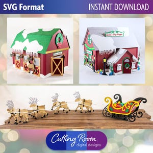 Santa's Nordpol Dorf Weihnachtsdekoration - Digital Download SVG