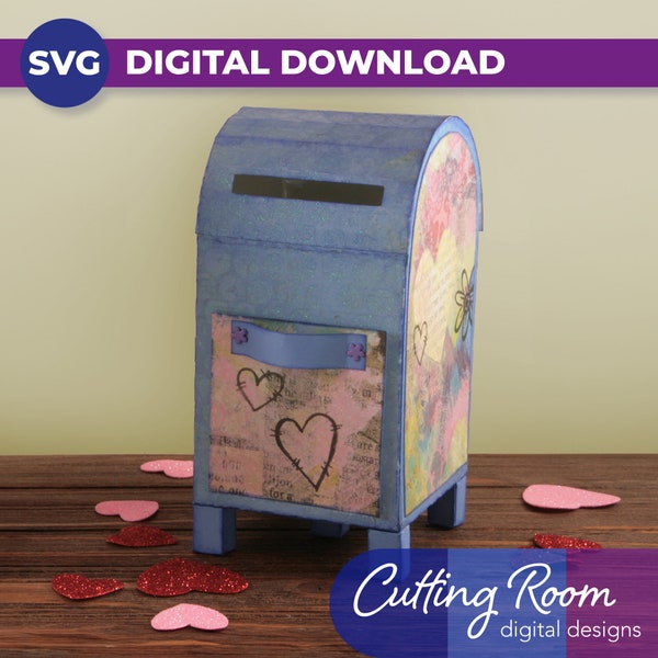 Street Mail Box Valentine and Christmas Gift Box - Digital Download SVG