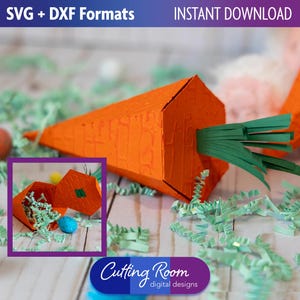 Easter Carrot Candy Gift Box Holder - Digital Download SVG & DXF Files