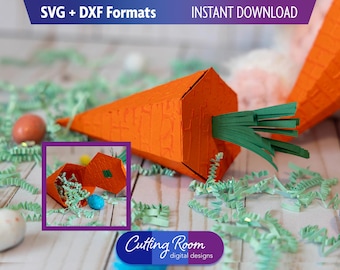 Osterkarotten Süßigkeiten Geschenkboxhalter - Digitaler Download SVG- und DXF-Dateien