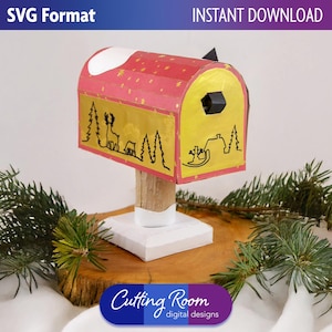 Buzón de correo para casa, caja de regalo de San Valentín y Navidad - Descarga digital SVG
