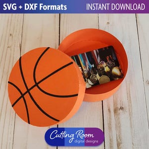 Modello SVG DXF per scatola regalo e porta biglietti da basket - SOLO scatola da basket 3D - Download digitale