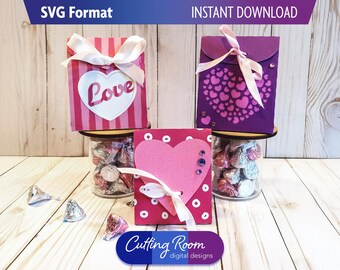 Valentines Mini Treat Bag Gift Bag Set - 3.75 inch tall bags - Digital Download SVG