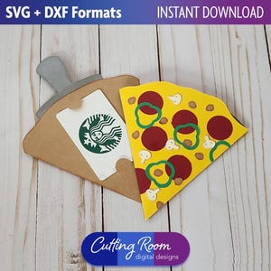 Porta-cartão-presente em formato de fatia de pizza SVG e DXF - Arquivo de corte em camadas para encontros românticos, agradecimentos a professores, aniversários e Dia dos Pais - Download digital