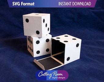 3D Paper Dice Gift Box SVG - Customizable Game Prize Design - Digital Download