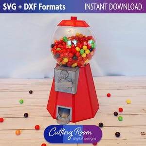 Großer Kaugummiautomat Süßigkeiten Halter SVG & DXF Vorlage - Digital Download