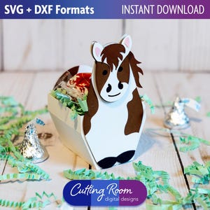 Boerderijdieren paard buiktraktatie en snoepdoos - digitale download SVG en DXF