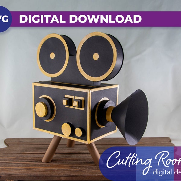 Antique Movie Camera Party Centerpiece - Digital Download SVG