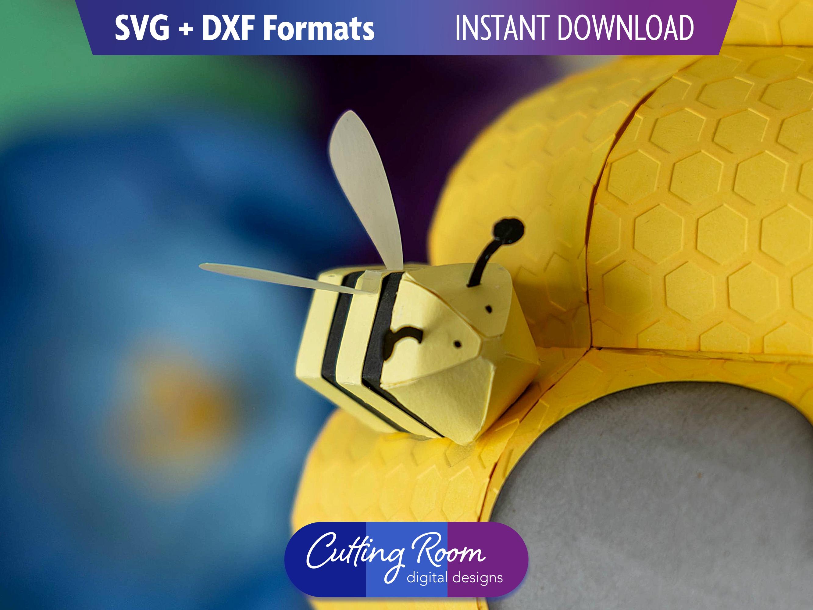 Honey or Bumble Bee 3D Decoration (not a box) - Digital Download SVG & DXF