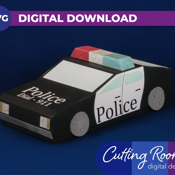 Police Car Gift Box - Digital Download SVG