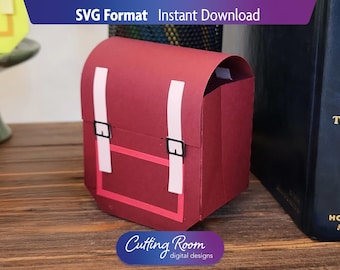 Mini Kids Backpack Gift & Card Holder SVG Template - Back to School 3D Bookbag Paper Box - Teacher Appreciation Favor - Digital Download