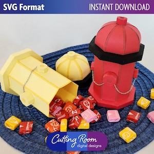 Fire Hydrant Gift Box and Party Decoration - Digital Download SVG