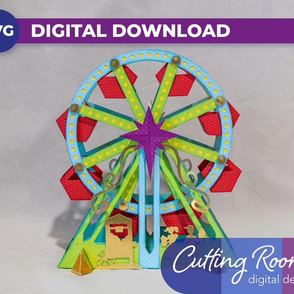 Décoration de fête grande roue de cirque - téléchargement numérique SVG