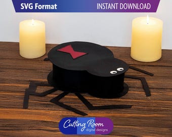 Scatola regalo di Halloween a forma di ragno - Download digitale SVG
