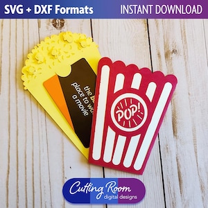 Popcorn Geschenkkartenhalter - Digital Download SVG & DXF