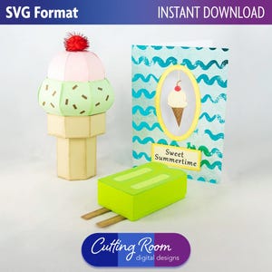 Sommer Geschenkbox, Geschenkkartenhalter und Grußkartenset - Digitaler Download SVG