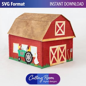 Caixa de presente e decoração de celeiro em estilo antigo - Download digital SVG