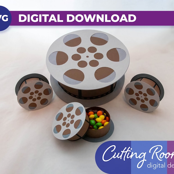 Movie Film Reel Gift and Treat Boxes - Digital Download SVG