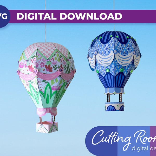 Hot Air Balloon Hanging Decorations Petal and Scallop Design - Digital Download SVG