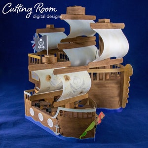 3d Svg Pirate Ship Galleon Digital Download Etsy