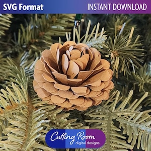 3D Pinecone Feuerkegel Weihnachten und Feiertage Dekoration - Digital Download SVG